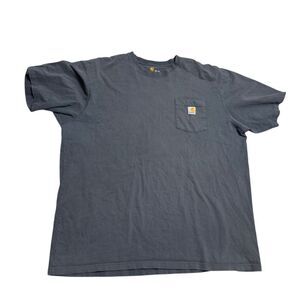 Carhartt Mens Size 2XLT Blue Original Fit Short Sleeve Pocket T Shirt‎